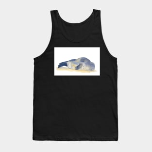 Seal with Watercolor and Gold Tank Top